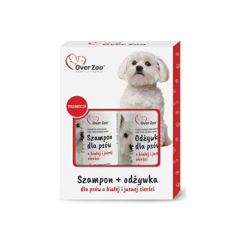 Over Zoo Dwupak Szampon + Odżywka dla białej sierści - All4Animals