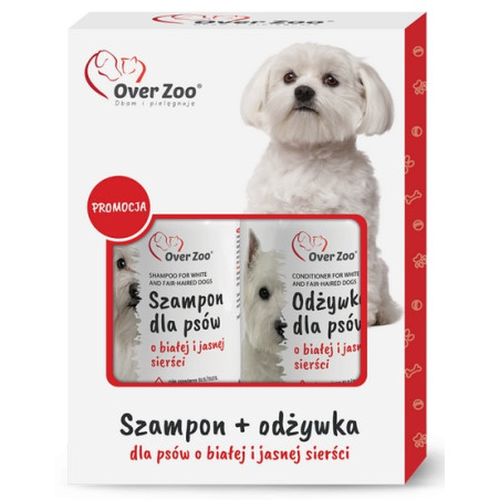 Over Zoo Dwupak Szampon + Odżywka dla białej sierści - All4Animals