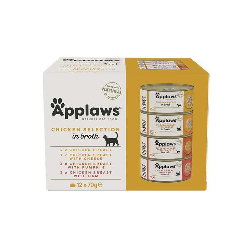 Applaws puszki dla kota Multipack Chicken 12x70g - All4Animals