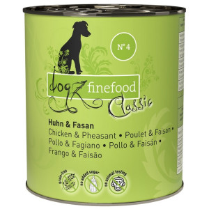 Dogz Finefood Classic N.04 Kurczak i bażant puszka 800g - All4Animals
