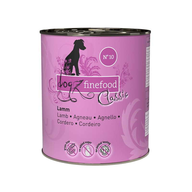 Dogz Finefood Classic N.10 Jagnięcina puszka 800g - All4Animals