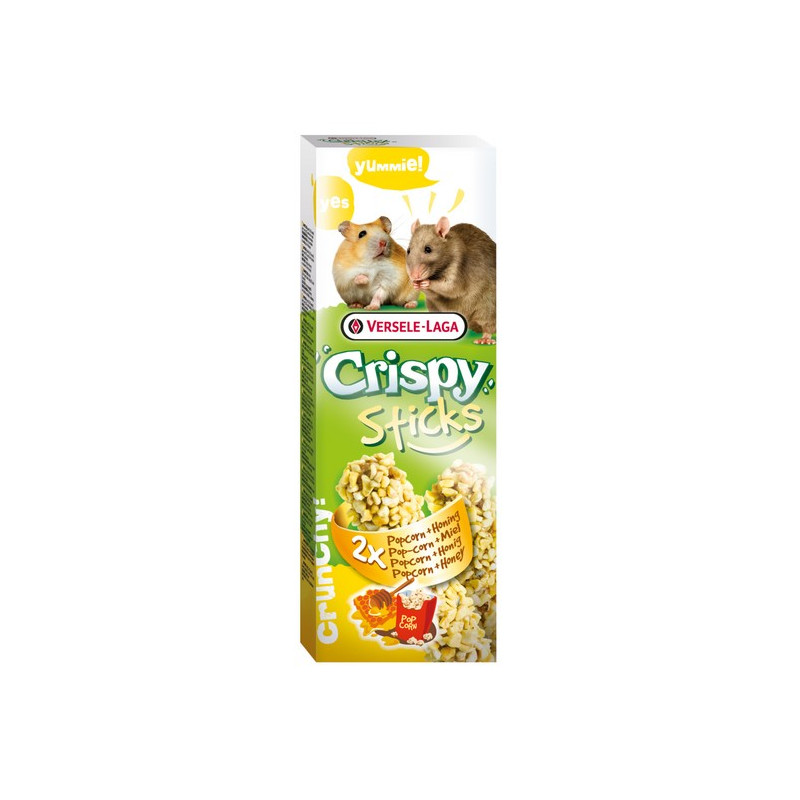 Versele-Laga Crispy Sticks Hamster & Rat Popcorn & Honey - kolby dla chomików i szczurów z popcornem i miodem 110g - All4Animals