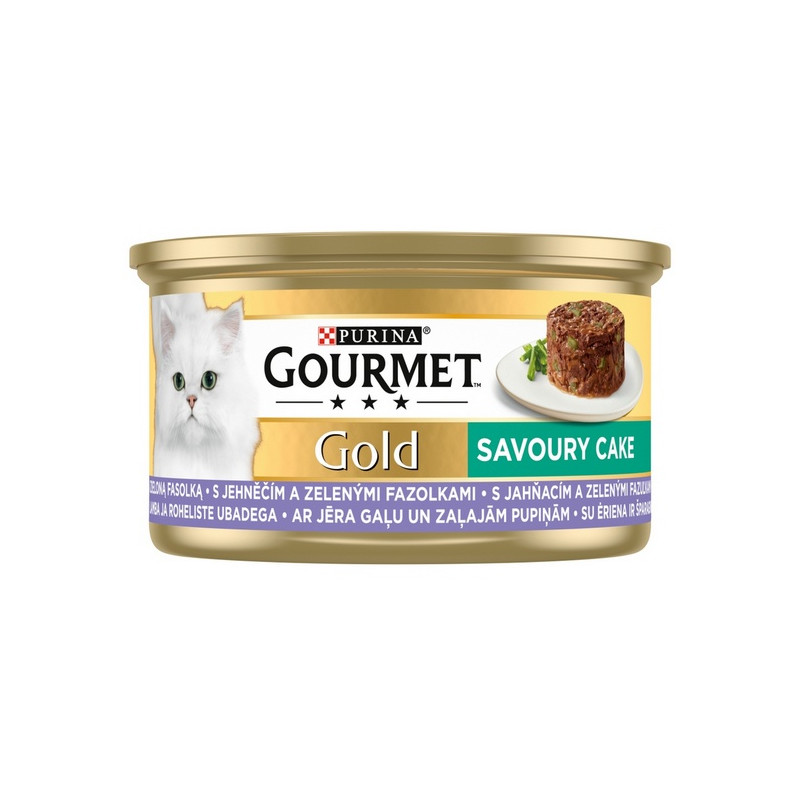 Gourmet Gold Savoury Cake z Jagnięciną i zieloną fasolą 85g - All4Animals