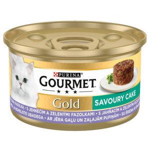 Gourmet Gold Savoury Cake z Jagnięciną i zieloną fasolą 85g - All4Animals