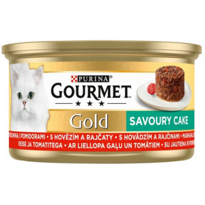 Gourmet Gold Savoury Cake z Wołowiną i pomidorami 85g - All4Animals