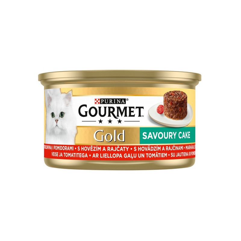 Gourmet Gold Savoury Cake z Wołowiną i pomidorami 85g - All4Animals