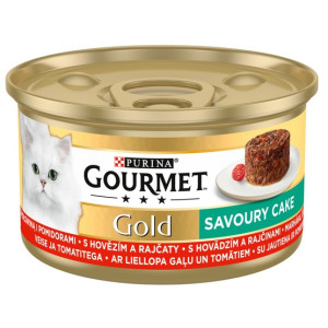 Gourmet Gold Savoury Cake z Wołowiną i pomidorami 85g - All4Animals
