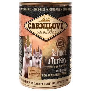 Carnilove Dog Wild Meat Salmon & Turkey Puppy - łosoś i indyk puszka 400g - All4Animals