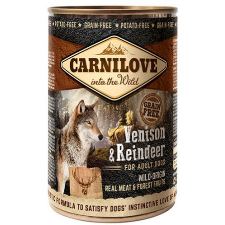 Carnilove Dog Wild Meat Venison & Reindeer Adult - dzik i renifer puszka 400g - All4Animals