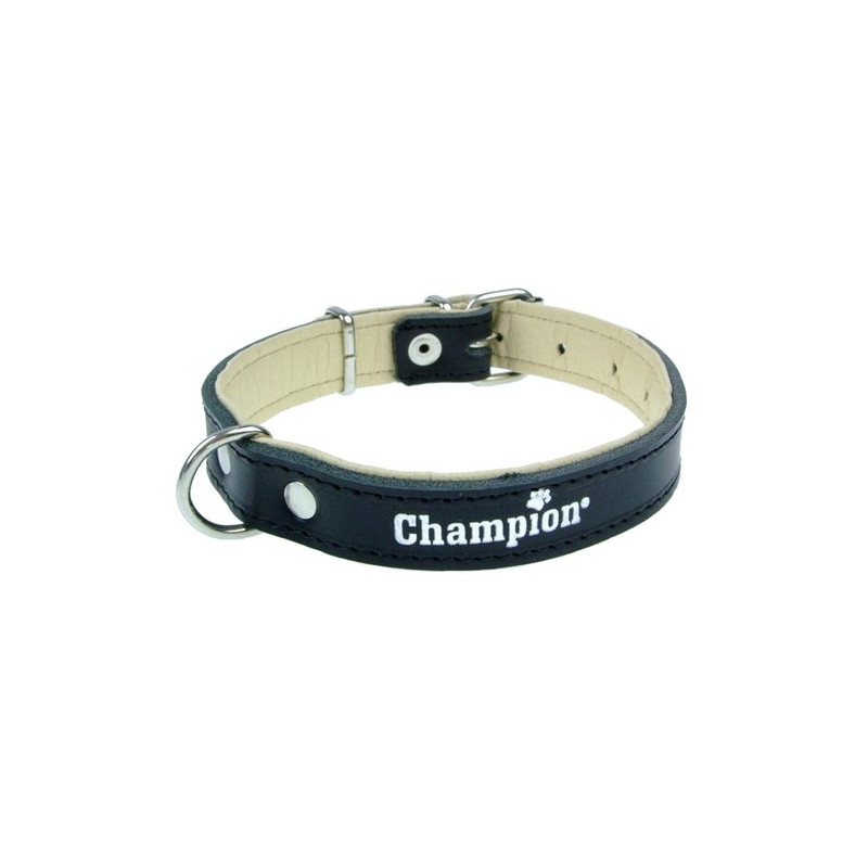 Champion Obroża Skórzana na skórce czarna SK/S 50/1,8 [SOS] - All4Animals