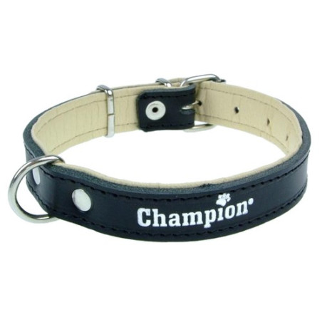 Champion Obroża Skórzana na skórce czarna SK/S 50/1,8 [SOS] - All4Animals
