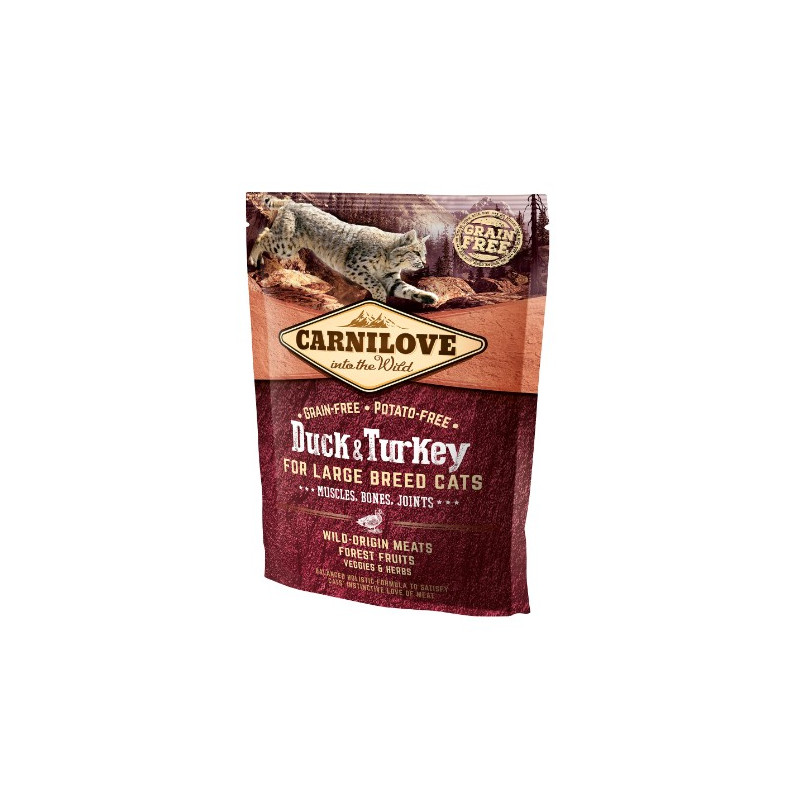 Carnilove Cat Duck & Turkey for Large Breed - kaczka i indyk 400g - All4Animals