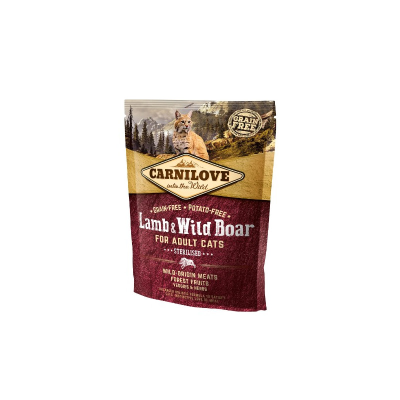 Carnilove Cat Lamb & Wild Boar Sterilised - jagnię i dzik 400g - All4Animals
