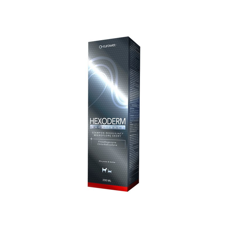 Hexoderm Excellence - szampon regulujący mikroflorę skóry z fitosfingozyną i chlorheksydyną dla kota i psa 200ml - All4Animals
