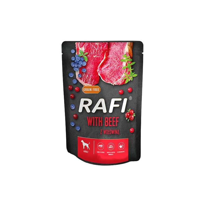 Rafi Pies Wołowina saszetka 300g - All4Animals Rafi Pies Wołowina saszetka 300g - All4Animals