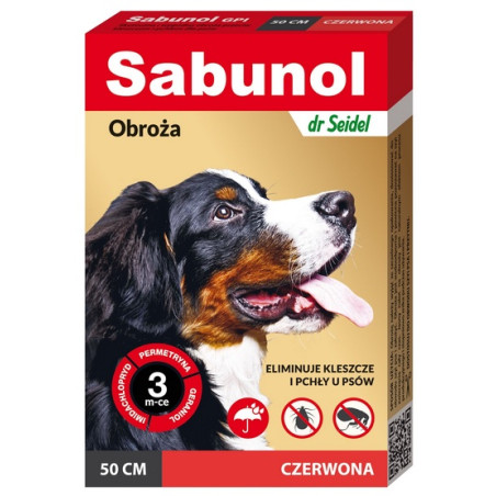 Sabunol GPI Obroża przeciw pchłom dla psa czerwona 50cm - All4Animals