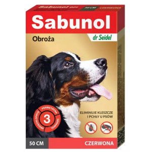 Sabunol GPI Obroża przeciw pchłom dla psa czerwona 50cm - All4Animals