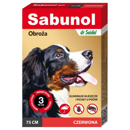 Sabunol GPI Obroża przeciw pchłom dla psa czerwona 75cm - All4Animals