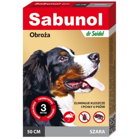 Sabunol GPI Obroża przeciw pchłom dla psa szara 50cm - All4Animals