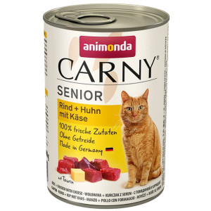 Animonda Carny Senior Wołowina, Kurczak + Ser puszka 400g - All4Animals