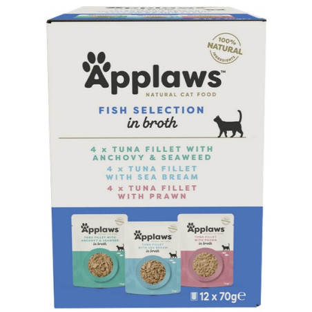 Applaws saszetki dla kota Fish Selection Multi Pack 12x70g - All4Animals