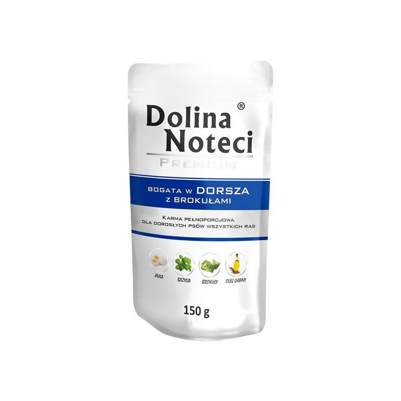 Dolina Noteci Premium Pies Dorsz z brokułami saszetka 150g - All4Animals