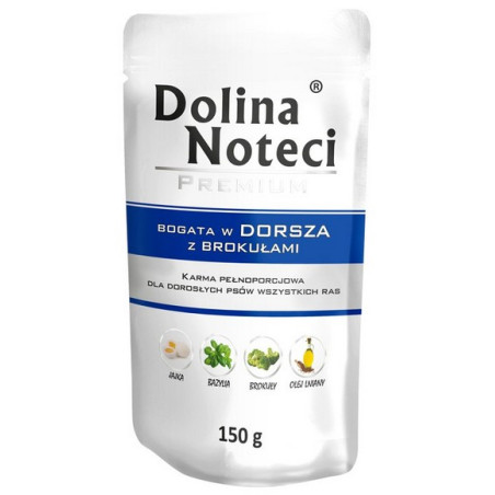 Dolina Noteci Premium Pies Dorsz z brokułami saszetka 150g - All4Animals