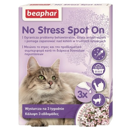 Beaphar No Stress Spot On dla kotów - 3 pipety - All4Animals