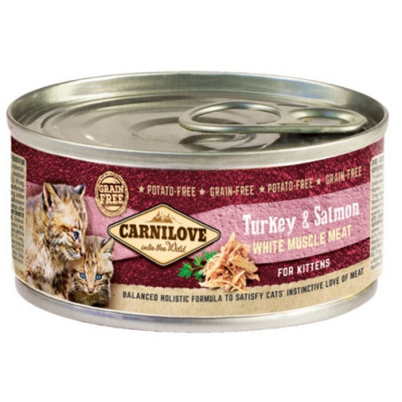Carnilove Cat Salmon & Turkey for Kittens - łosoś i indyk puszka 100g - All4Animals