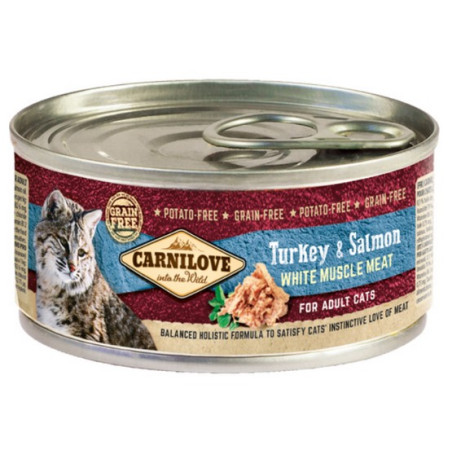 Carnilove Cat Turkey & Salmon - indyk i łosoś puszka 100g - All4Animals