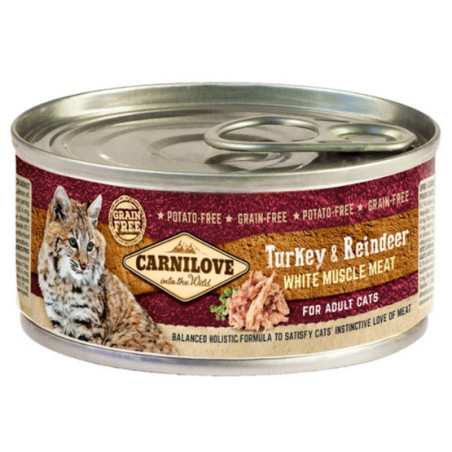 Carnilove Cat Turkey & Reindeer - indyk i renifer puszka 100g - All4Animals