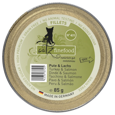 Catz Finefood Filety N.405 Indyk/Łosoś tacka 85g - All4Animals