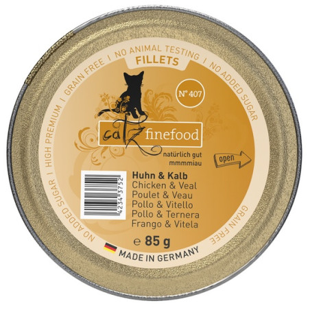 Catz Finefood Filety N.407 Kurczak/Cielęcina tacka 85g - All4Animals