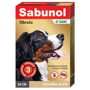 Sabunol GPI Obroża przeciw pchłom dla psa ozdobna złota 50cm - All4Animals