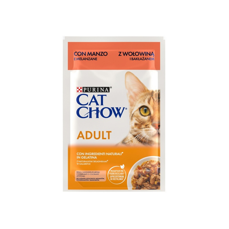 Purina Cat Chow Wołowina i bakłażan saszetka 85g - All4Animals