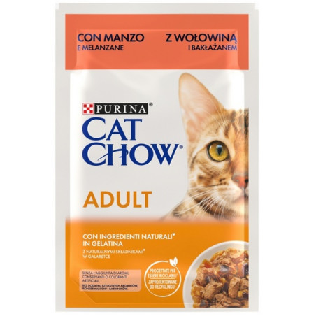 Purina Cat Chow Wołowina i bakłażan saszetka 85g - All4Animals