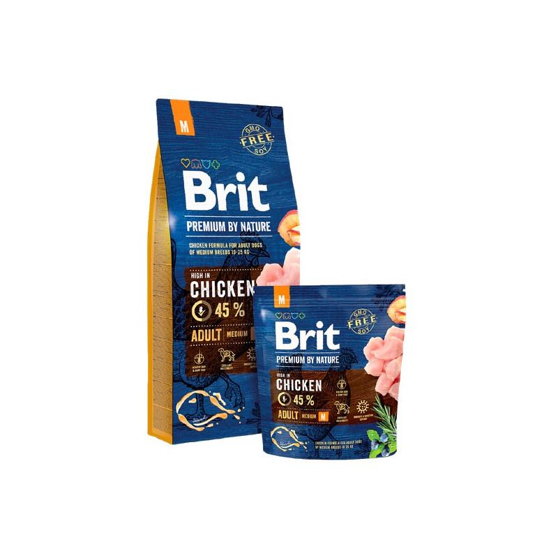 Brit Premium By Nature Adult M Medium 3kg - All4Animals