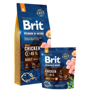 Brit Premium By Nature Adult M Medium 1kg - All4Animals