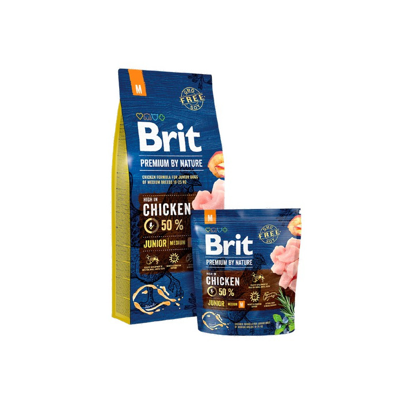Brit Premium By Nature Junior M Medium 1kg - All4Animals