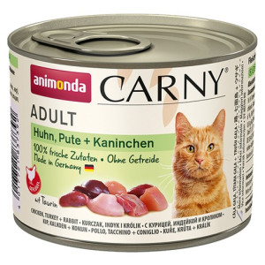 Animonda Carny Adult Kurczak, Indyk + Królik puszka 200g - All4Animals