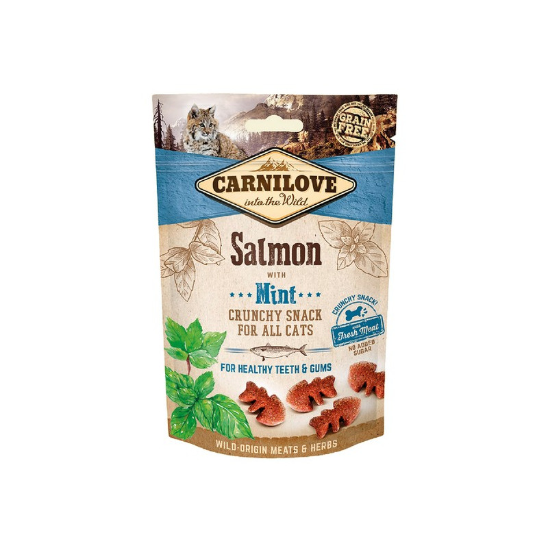 Carnilove Cat Snack Fresh Crunchy Salmon+Mint 50g - All4Animals