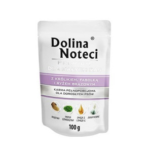 Dolina Noteci Premium Pies Królik, fasolka i ryż brązowy saszetka 100g - All4Animals