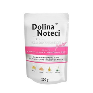 Dolina Noteci Premium Pies Junior Serca indyka i wątróbka z gęsi saszetka 100g - All4Animals