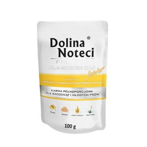 Dolina Noteci Premium Pies Junior Żołądki kurczaka i wątróbka cielęca saszetka 100g - All4Animals
