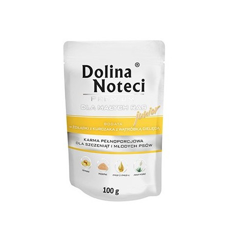Dolina Noteci Premium Pies Junior Żołądki kurczaka i wątróbka cielęca saszetka 100g - All4Animals