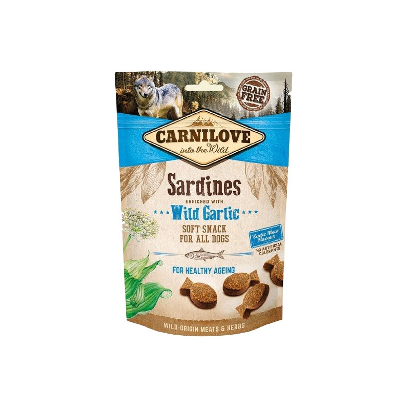 Carnilove Dog Snack Fresh Soft Sardines+Wild Garlic 200g - All4Animals Carnilove Dog Snack Fresh Soft Sardines+Wild Garlic 200g - All4Animals