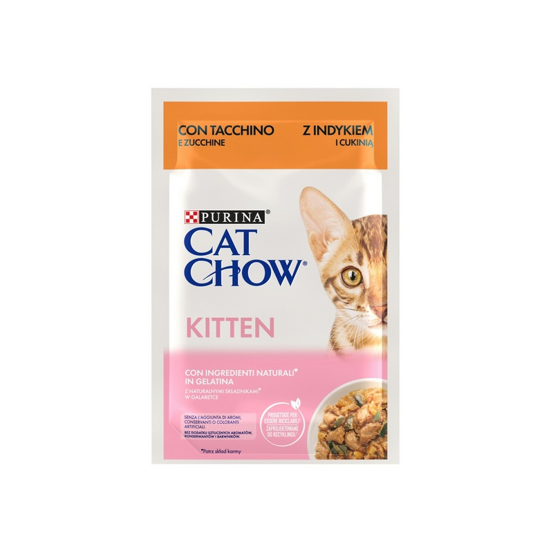 Purina Cat Chow Kitten Indyk i cukinia saszetka 85g - All4Animals