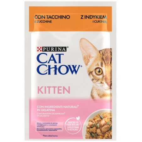 Purina Cat Chow Kitten Indyk i cukinia saszetka 85g - All4Animals