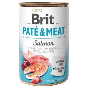 Brit Pate & Meat Dog Salmon puszka 400g - All4Animals