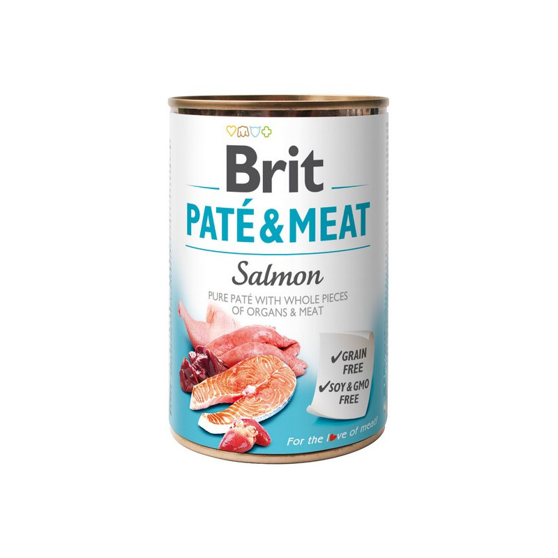 Brit Pate & Meat Dog Salmon puszka 400g - All4Animals